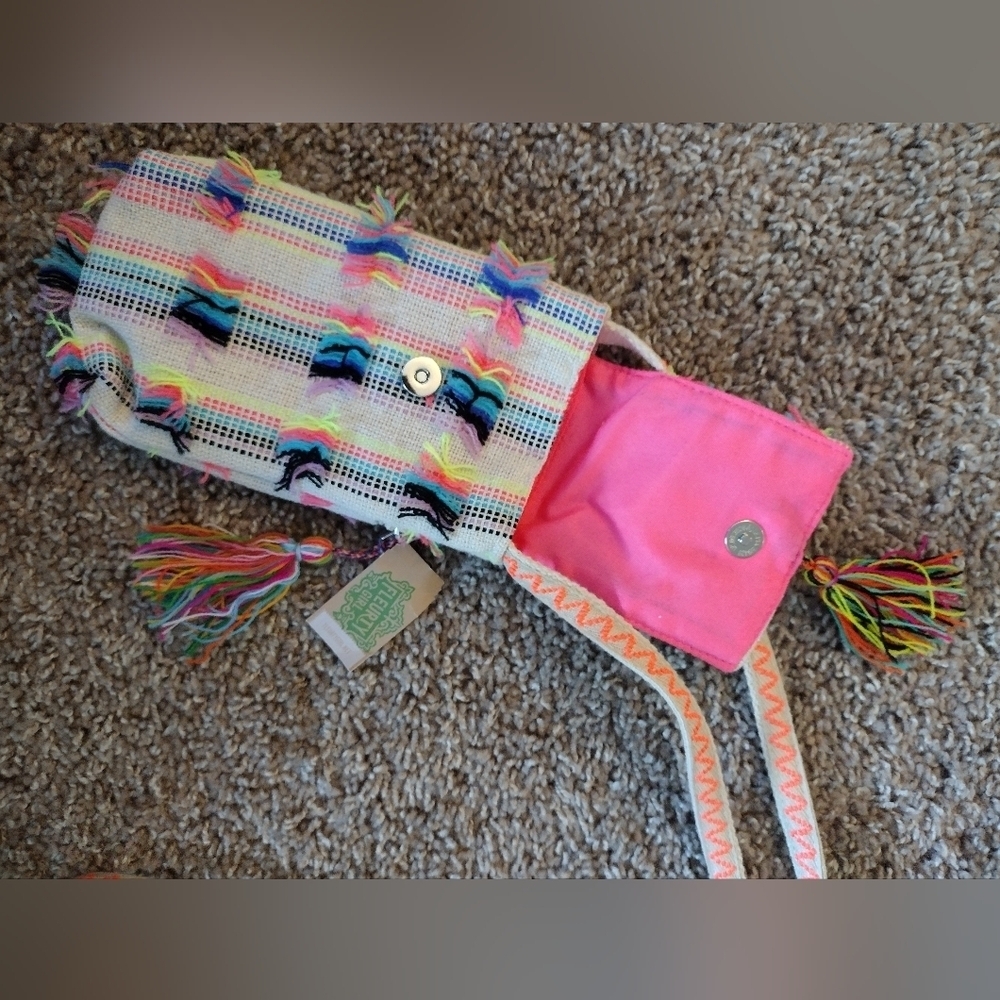 America & Beyond Shaggy Boho Colorful Woven Mini Shoulder Bag - Picture 6 of 13